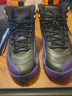 Jordan Black and Purple Retro Men's Basketball Sneakers